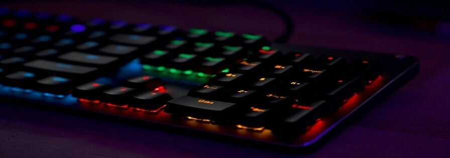 A computer keyboard with RGB backlight